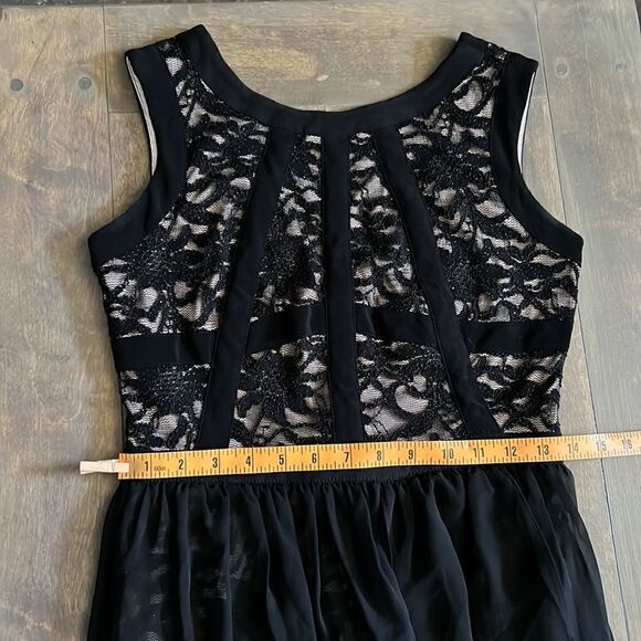 Morgan & Co black formal mini lace dress Sz- 5/6 - Picture 11 of 16